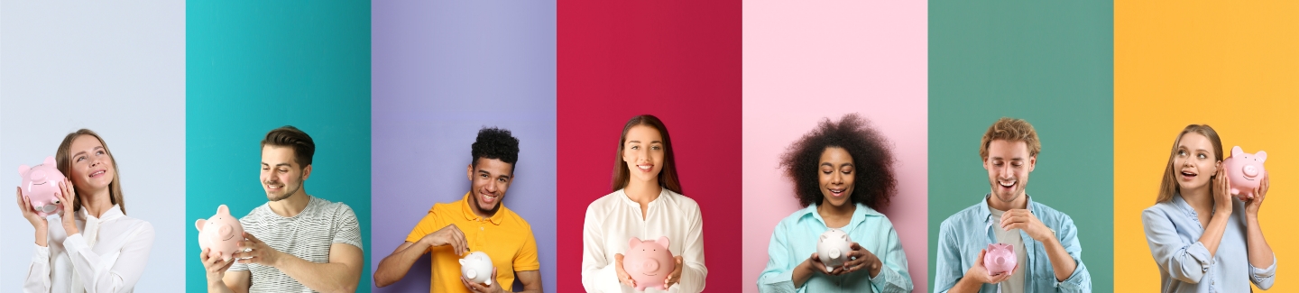 people holding piggy banks