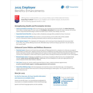 2025 Benefits Enhancements Guide Flyer