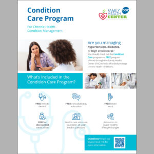 The Family Health Center Condition Care Program flyer.