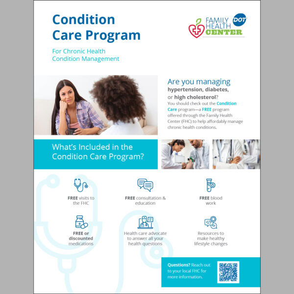 The Family Health Center Condition Care Program flyer.