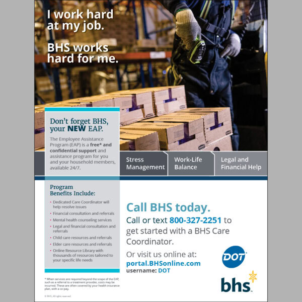 The warehouse Employee Assistance Program flyer.