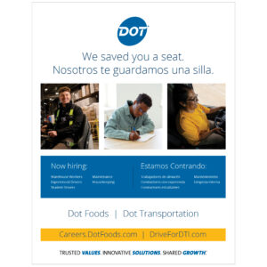 Warehouse + Dot Transportation High School Sports Ad - English and Spanish