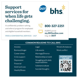 Employee Assistance Program (EAP) BHS Wallet Card