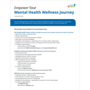 Behavioral Health Counseling Services Flyer