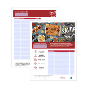 Flyer | Savor Imports Fillable Sell Sheet