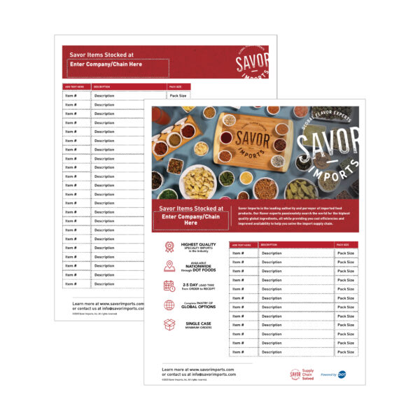 Flyer | Savor Imports Fillable Sell Sheet - Image 2